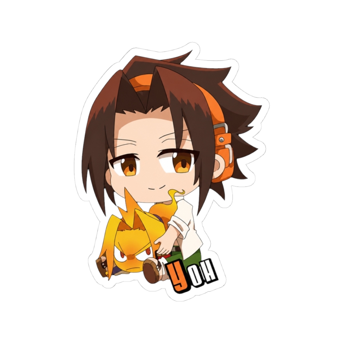 Cute Asakura Yoh With Amidamaru Sticker | Shaman King
