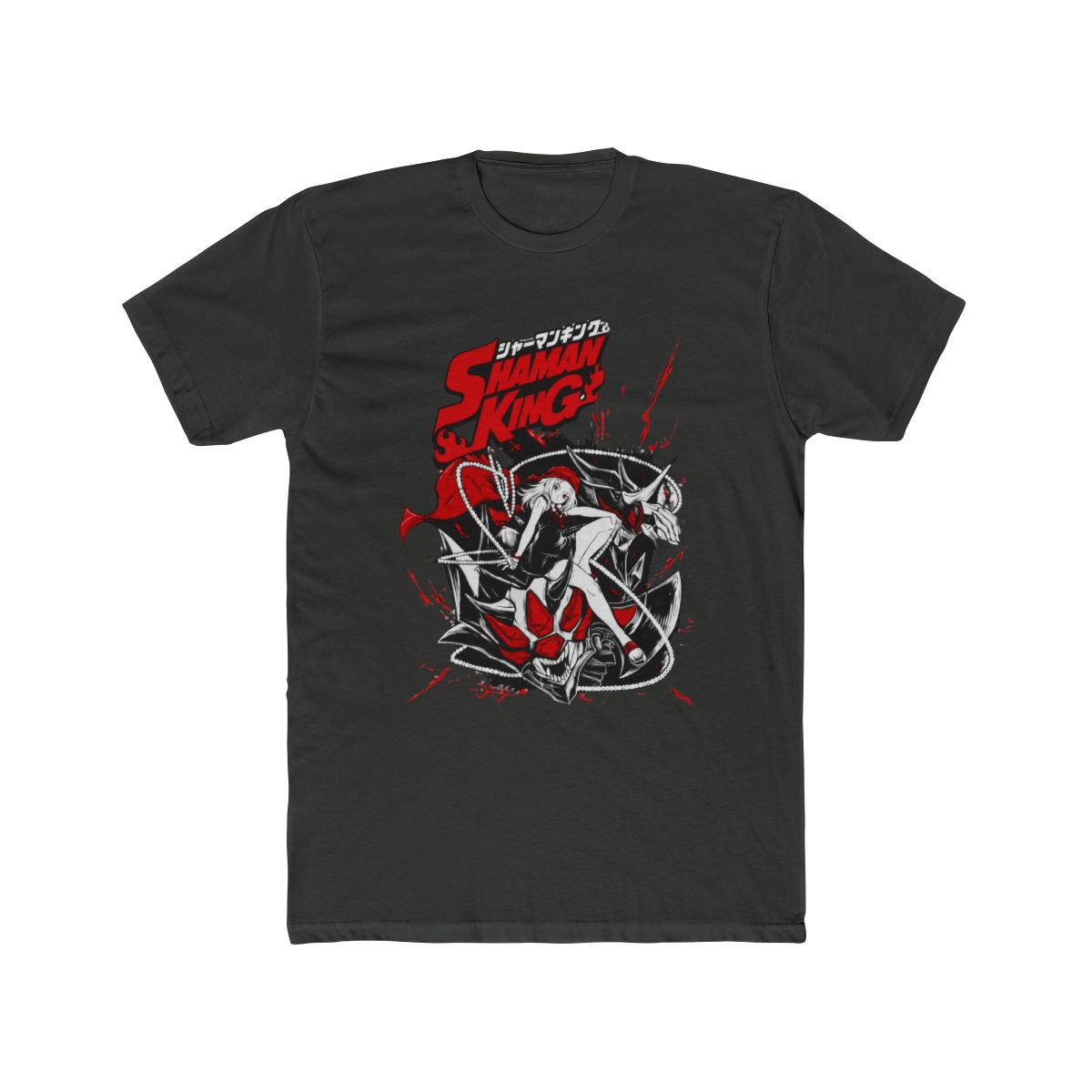 HUBGO Anime Shaman King T Shirt Merch Casual Short Sleeved T Shirt Tee, Adult, Size: 5XL, Black - alternate angle 5, merchandise